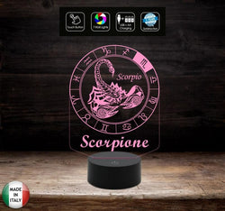 Segno Zodiacale SCORPIONE Lampada led da scrivania Regalo Natale compleanno 7 colori selezionabili con touch - Lampada LED - Segno zodiacale