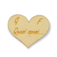 20 pezzi BOMBONIERA SEGNAPOSTO Promessa di Matrimonio Calamita Magnete CUORE personalizzato