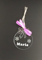 PALLA DI NATALE piccola personalizzata con nome Decorazione albero casa SEGNAPOSTO NATALIZIO originale per tavola