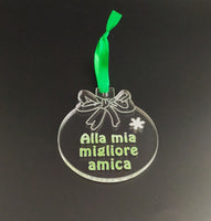 Regalo di Natale MIGLIORE AMICA Palla decorata da appendere Decorazioni albero originali