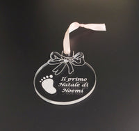 PALLA di NATALE nascita neonato Personalizzabile con nome bambina IL MIO PRIMO NATALE da appendere