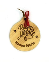 PALLA di NATALE in legno Regalo NONNA personalizzabile con nome Decorazione albero