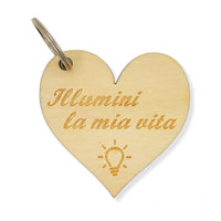 PORTACHIAVE CUORE in legno e scritta personalizzata Idea Regalo Compleanno San Valentino Natale porta-chiave originale