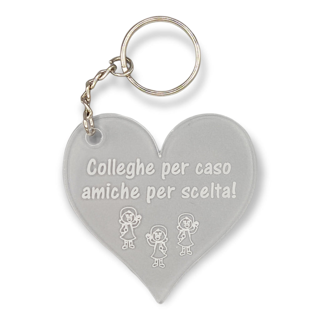 3 Pezzi Portachiavi cuore con frase Regalo colleghe amiche