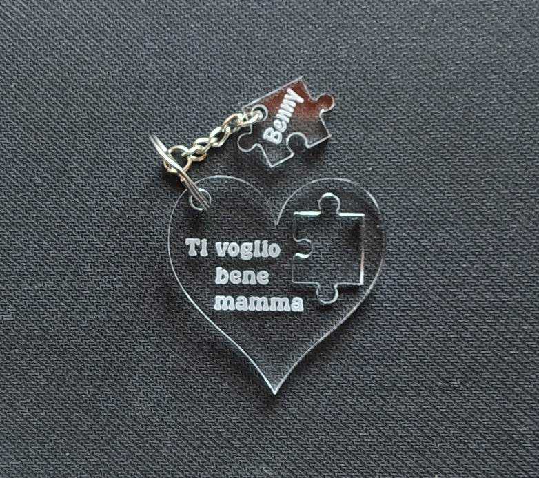 Portachiave cuore con puzzle personalizzato Portachiavi Regali originali festa della mamma