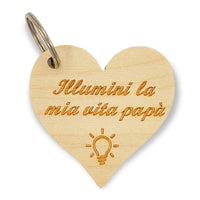 PORTACHIAVE  CUORE in legno Idea Regalo Compleanno Festa del papà Natale Onomastico Portachiavi originale