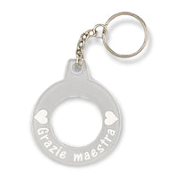 REGALO maestra PORTACHIAVI originale in plexiglass Idea dono fine anno scolastico Portachiave con cuori