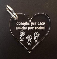 3 PEZZI Portachiavi cuore con frase personalizzata Regalo colleghe amiche Natale Compleanno Porta chiave originale