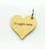 PORTACHIAVE CUORE in legno Regalo mamma papà nonno nonna amica collega
