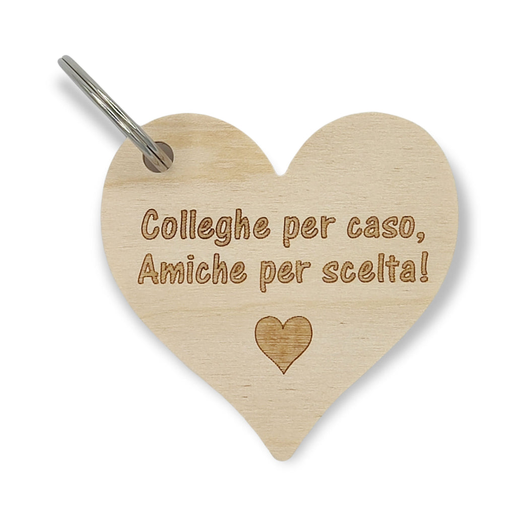 Portachiavi cuore in legno con frase personalizzabile Regalo colleghe amiche Compleanno AMICIZIA Porta chiave originale