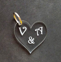 Portachiavi cuore con iniziali Regalo compleanno anniversario San Valentino