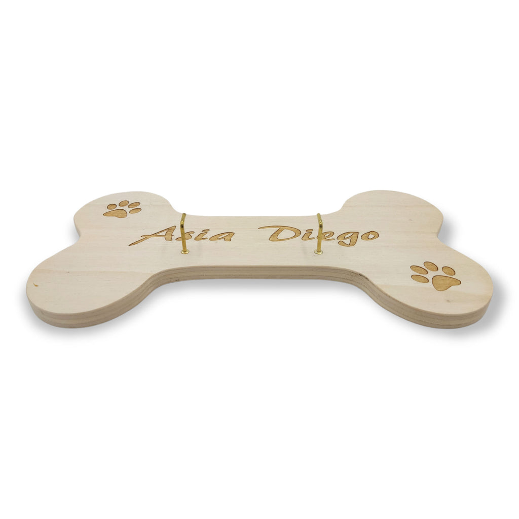 Osso grande PORTAGUINZAGLIO per cani personalizzabile con nomi da parete Porta collare