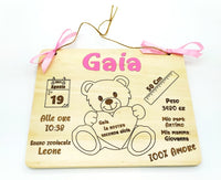 QUADRETTO nascita neonato personalizzabile in legno Idea regalo bambina originale per cameretta