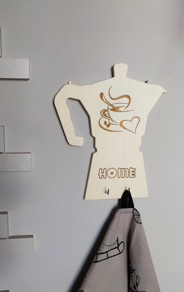 Porta strofinacci da parete personalizzabile Arredo cucina Idea regalo caffettiera in legno