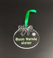 Regalo di Natale SORELLA Palla decorata SISTER da appendere Decorazioni albero originali