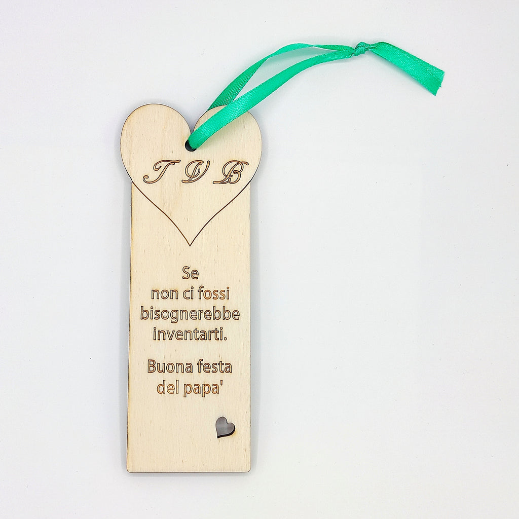 Segnalibro in legno Idea regalo FESTA DEL PAPA’ personalizzabile con frase Segnalibri originali