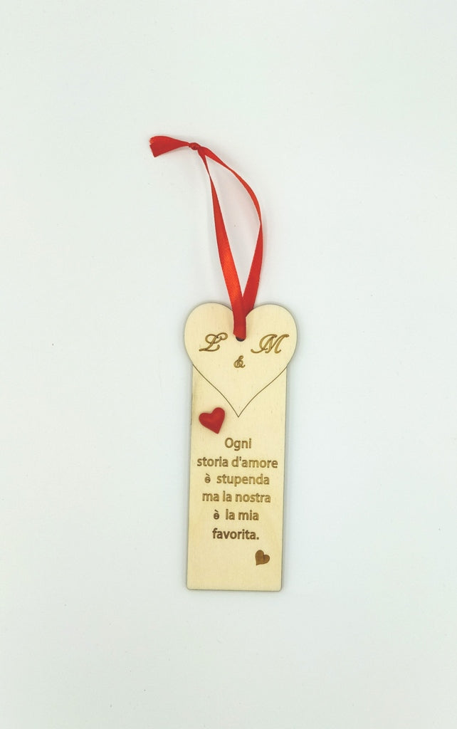 Segnalibro legno Idea regalo San Valentino personalizzabile Segnalibro –  Shop Ricomincio da tre